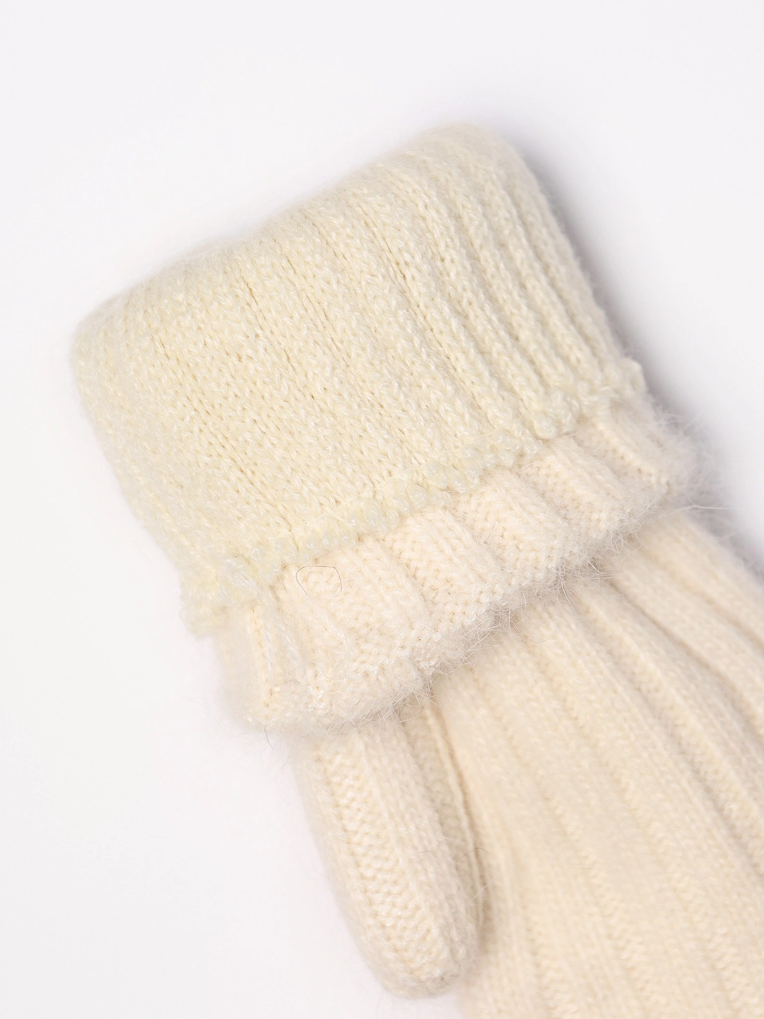 Варежки вязаные с отворотом на подкладке в ассортименте